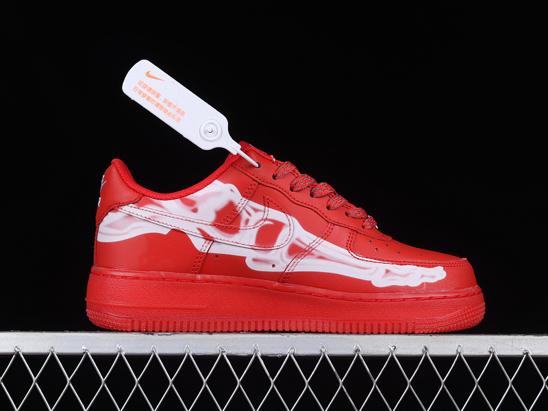 Air Force 1 Low Red Skeleton Red/Red/White 13