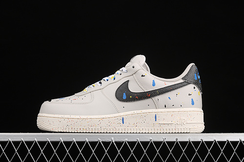 Air Force 1 Low 07 Lv8 Paint Splatter Light Bone/Black/Sail 5