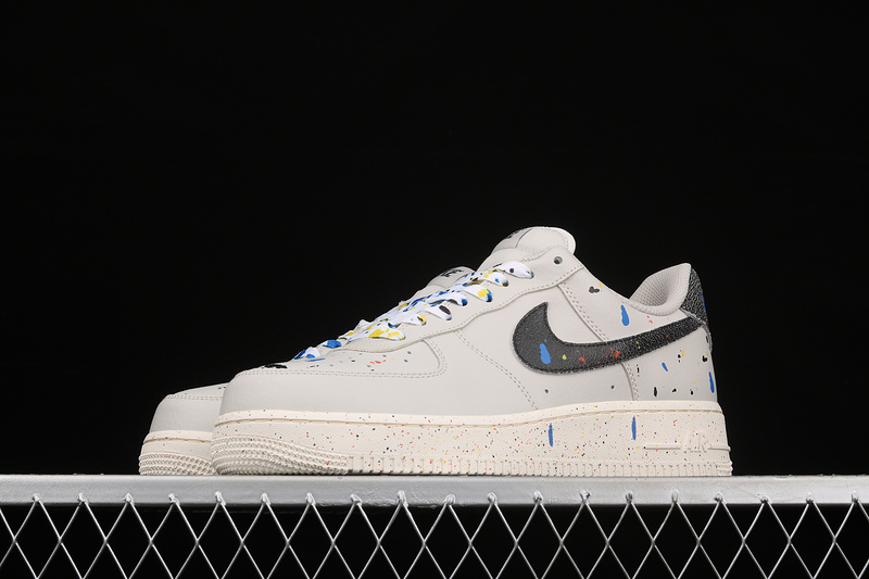 Air Force 1 Low 07 Lv8 Paint Splatter Light Bone/Black/Sail 13