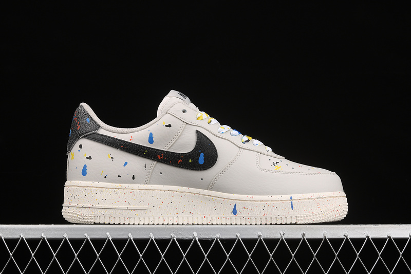 Air Force 1 Low 07 Lv8 Paint Splatter Light Bone/Black/Sail 23