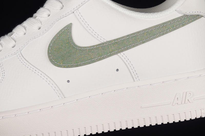 Air Force 1 Low Glitter Swoosh Summit White/Grey Fog/Dusty Sage 13