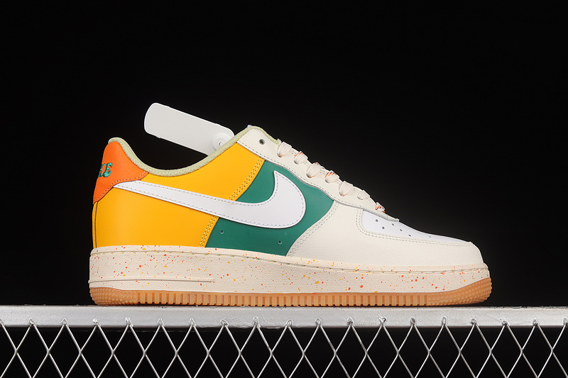 Air Force 1 Lv8 Gs White/White/Green/Yellow 13