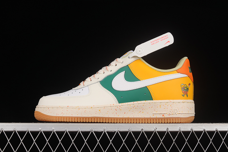 Air Force 1 Lv8 Gs White/White/Green/Yellow 17