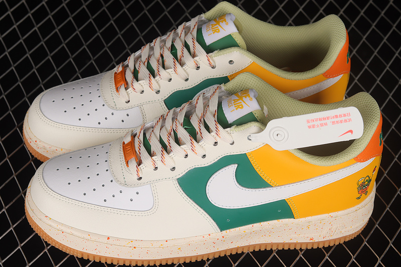 Air Force 1 Lv8 Gs White/White/Green/Yellow 31