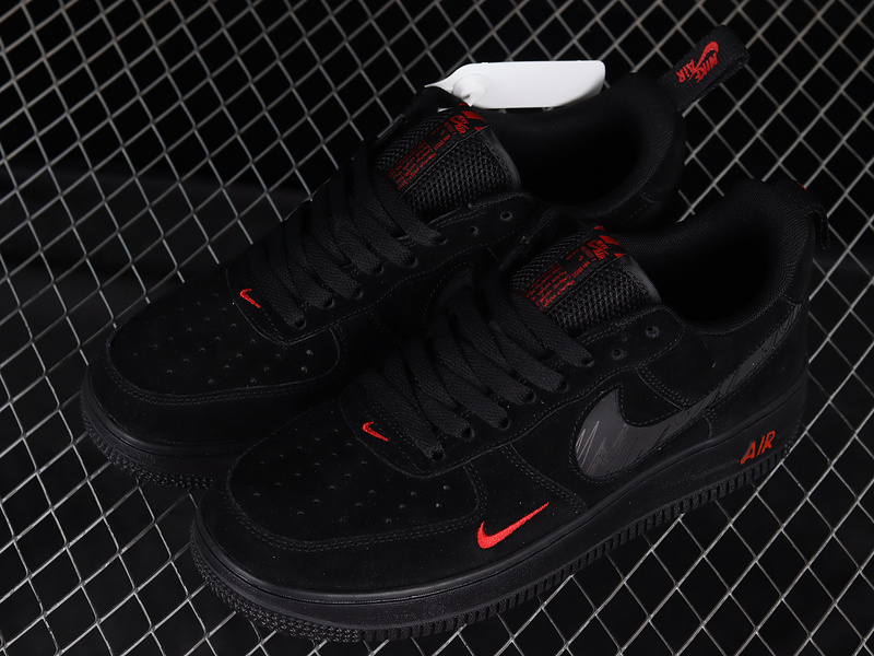 Air Force 1 Low Black/Black-Light Crimson 17