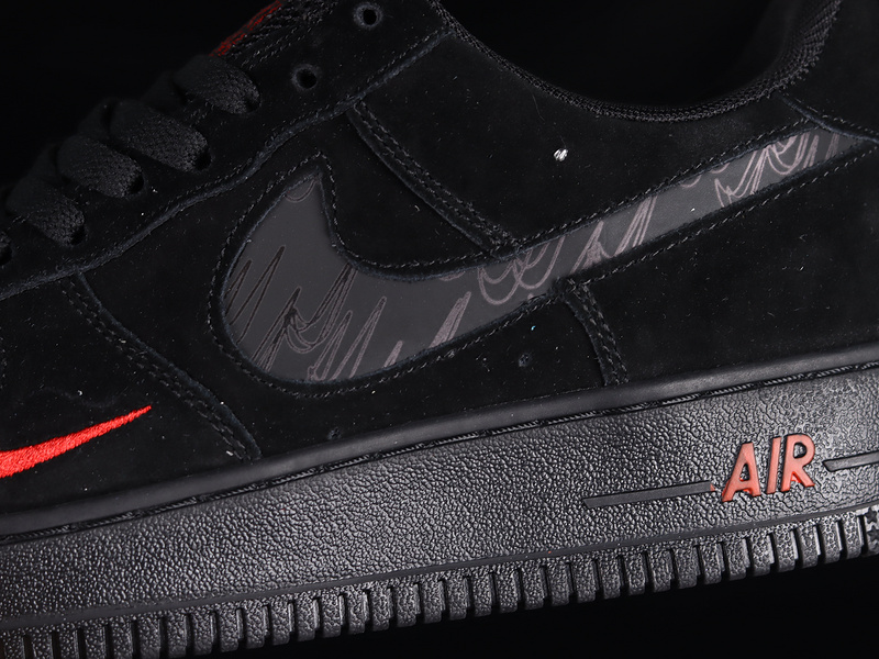 Air Force 1 Low Black/Black-Light Crimson 29