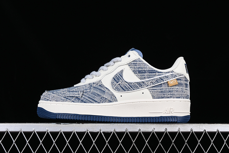 Nike Air Force 1 '07 Low Brushed Patch White/Grey/Blue 3