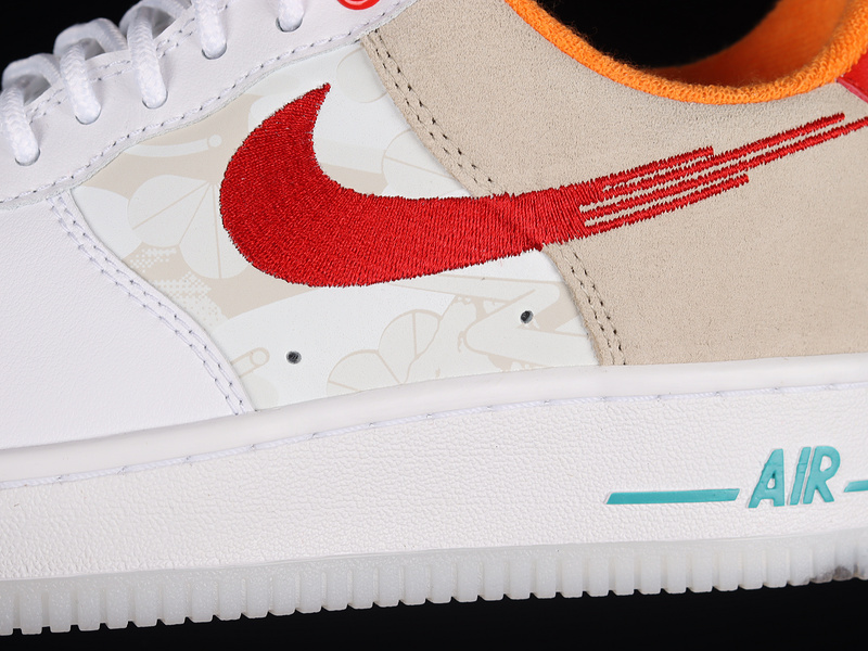 Air Force 1 Low 07 Premium Leap Summit White/White/Washed Teal/University Red 3