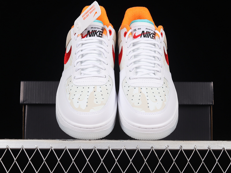 Air Force 1 Low 07 Premium Leap Summit White/White/Washed Teal/University Red 13