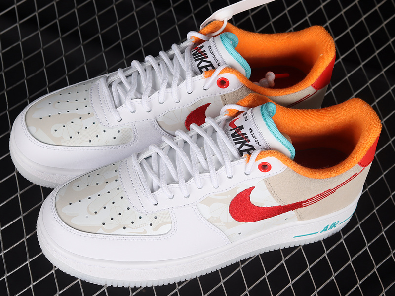 Air Force 1 Low 07 Premium Leap Summit White/White/Washed Teal/University Red 17