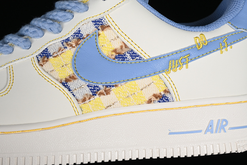 Nike Air Force 1 '07 Low Just Do It White/Yellow/Blue 7