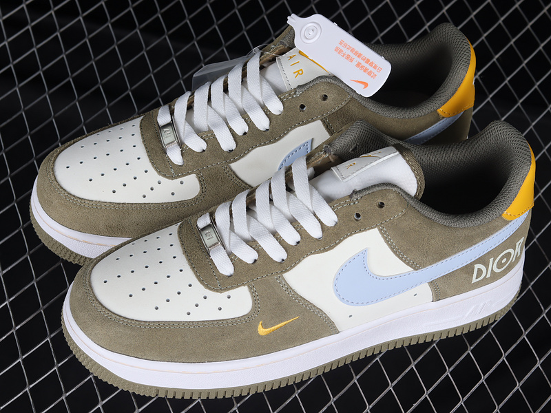 Air Force 1 Low Olive/Beige/Blue-Yellow 3