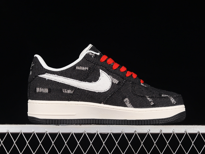 Levi's X Air Force 1 Low 07 Black/Black/Beige-Red 11