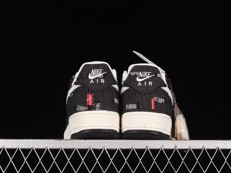 Levi's X Air Force 1 Low 07 Black/Black/Beige-Red 15