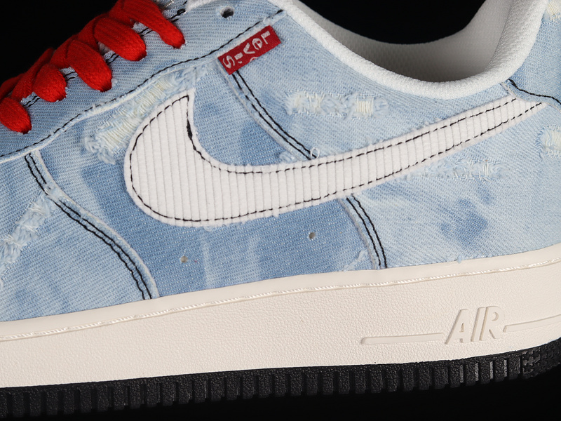 Levi's X Air Force 1 Low 07 Denim Blue/Beige/Red 7