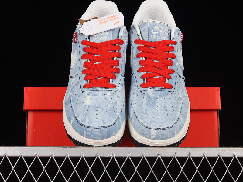 Levi's X Air Force 1 Low 07 Denim Blue/Beige/Red 9