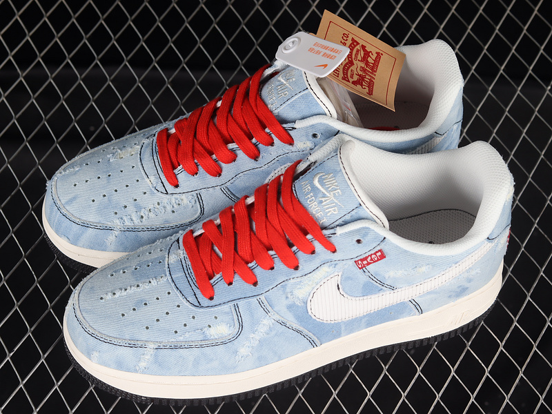 Levi's X Air Force 1 Low 07 Denim Blue/Beige/Red 11