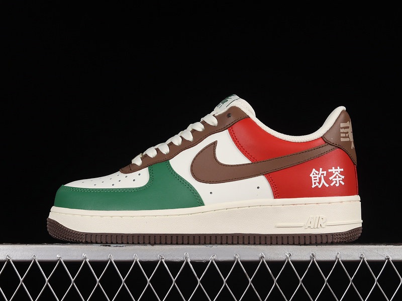 Nike Air Force 1 '07 Low White/Brown/Red/Green 11