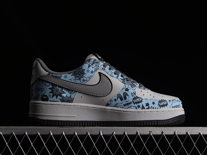 Air Force 1 Low 07 Smurfs Light Grey/Black/Blue 11