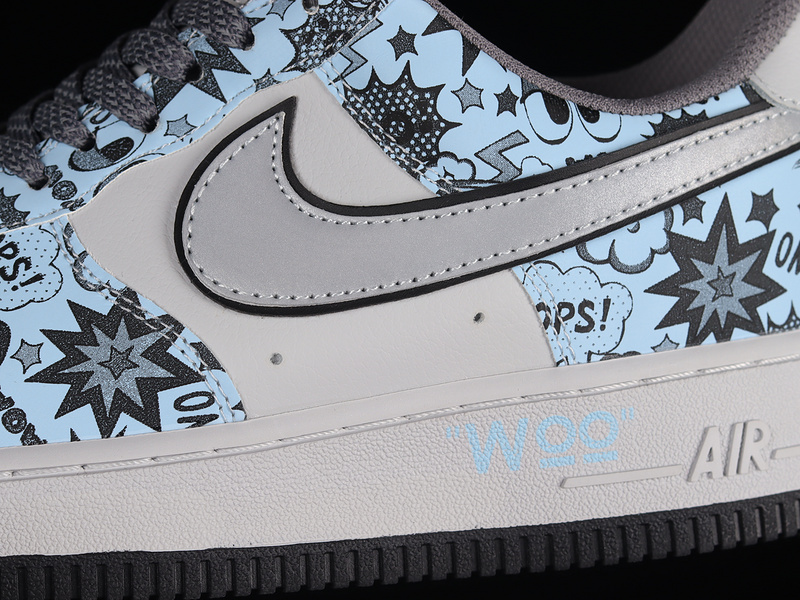 Air Force 1 Low 07 Smurfs Light Grey/Black/Blue 25