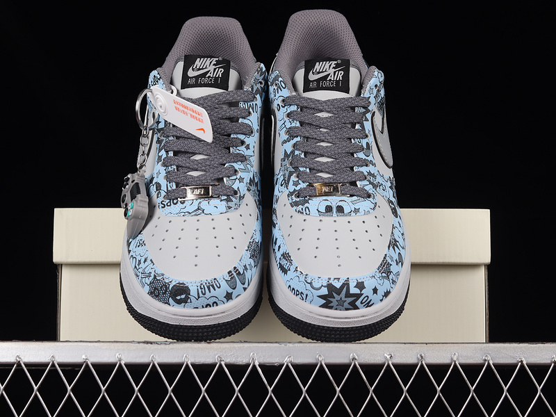 Air Force 1 Low 07 Smurfs Light Grey/Black/Blue 27