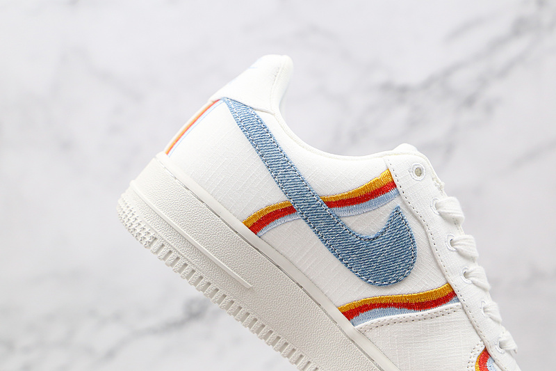 Air Force 1 Low Denim Swoosh Sail/Light Armory Blue/Chili Red 11