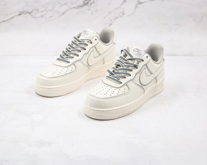 Air Force 1 Low 07 Custom Beige/Silver Reflective 5