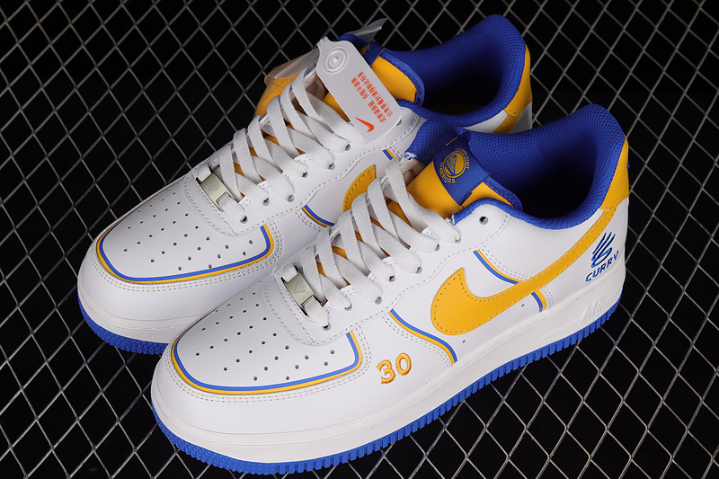 Nike Air Force 1 '07 Low Curry Cloud White/Yellow/Blue 3