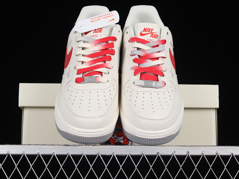 Air Force 1 Low 07 Rice/Metallic Silver/Red 25