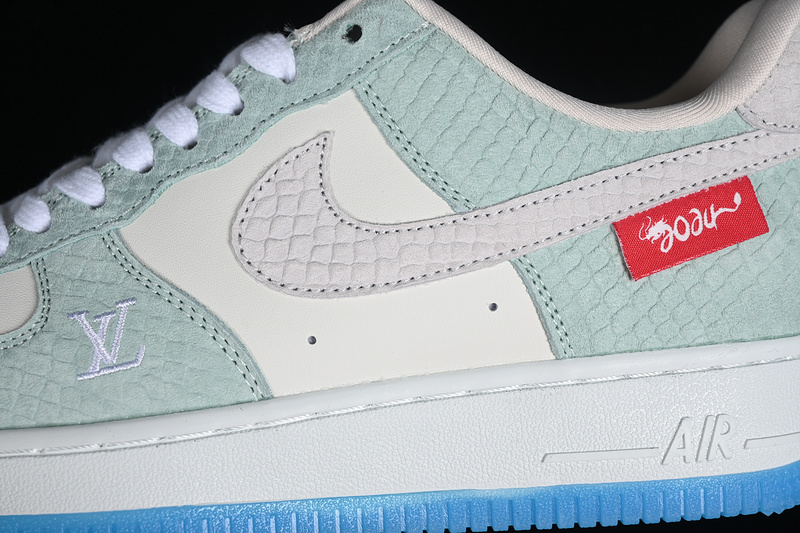 Nike Air Force 1 '07 Low White/Green/Blue/Grey 9