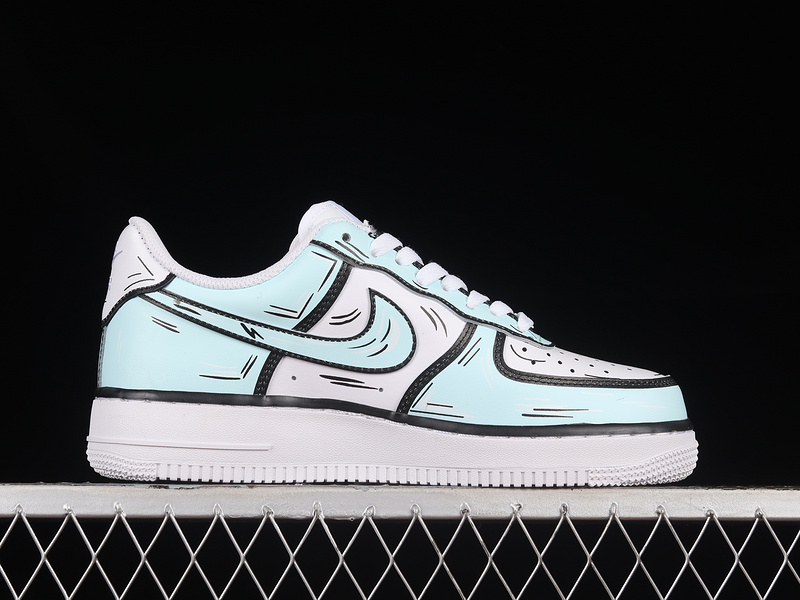 Nike Air Force 1 '07 Low White/Black/Blue 7