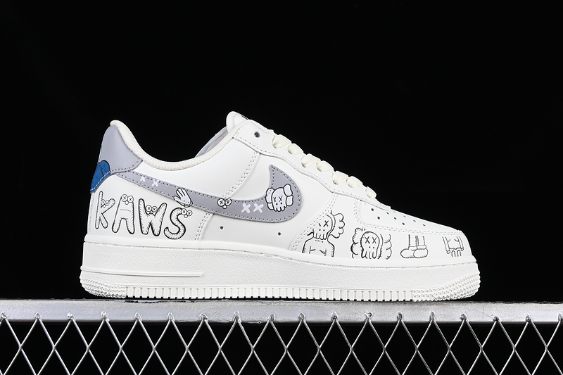 Kaws Nike Air Force 1 '07 Low White/Grey/Blue 5