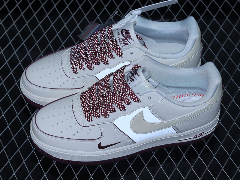 Air Force 1 Low Beige Wine Red 19