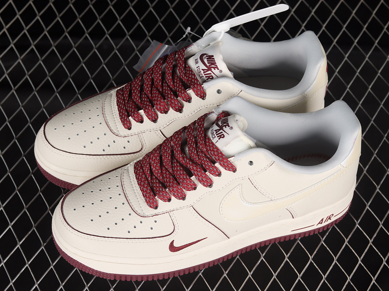 Air Force 1 Low Beige Wine Red 27