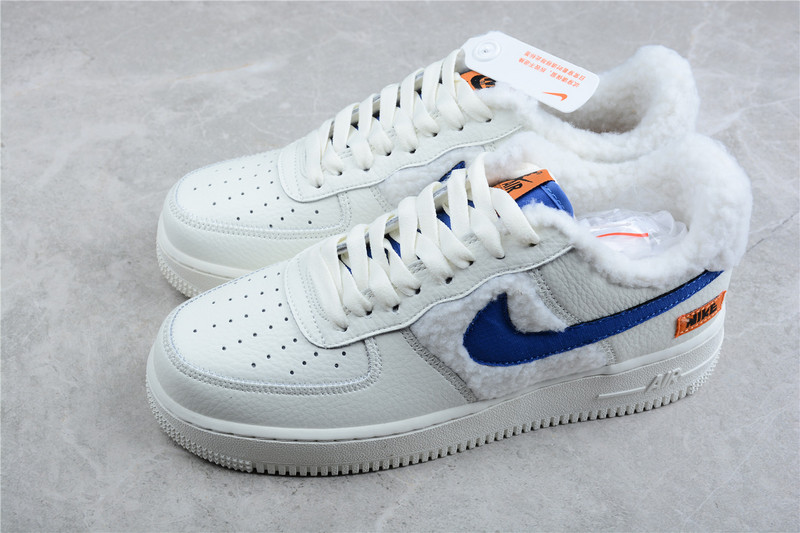 Air Force 1 Low 07 Sherpa Fleece Sail/Coconut Milk/Campfire Orange/Racer Blue 5