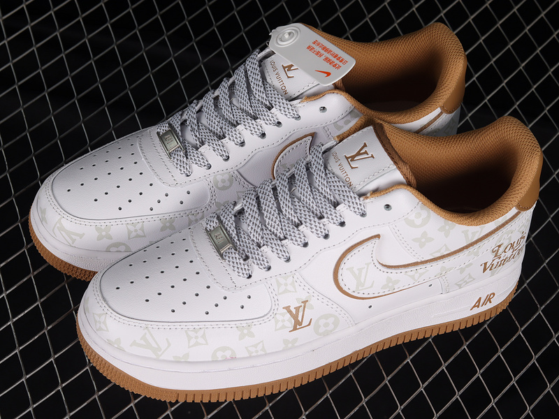 L*V X Air Force 1 Low 07 White/White/Light Brown 3