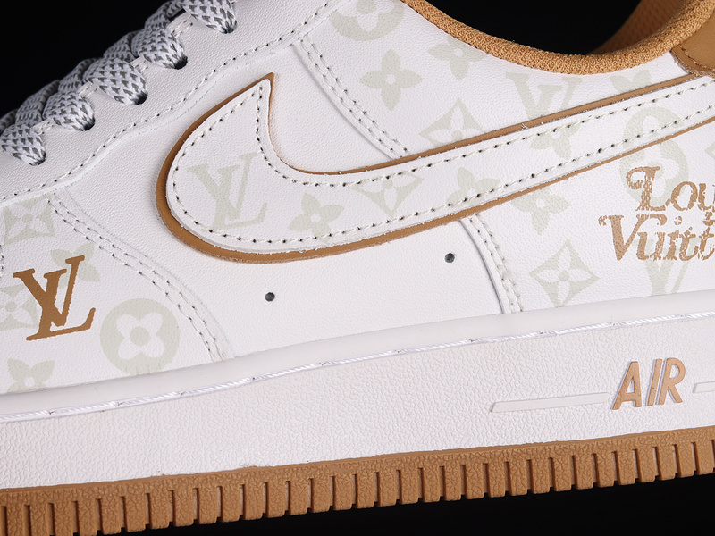 L*V X Air Force 1 Low 07 White/White/Light Brown 7