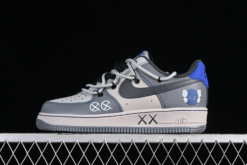 Kaws Nike Air Force 1 '07 Low Grey/Black/Blue 5