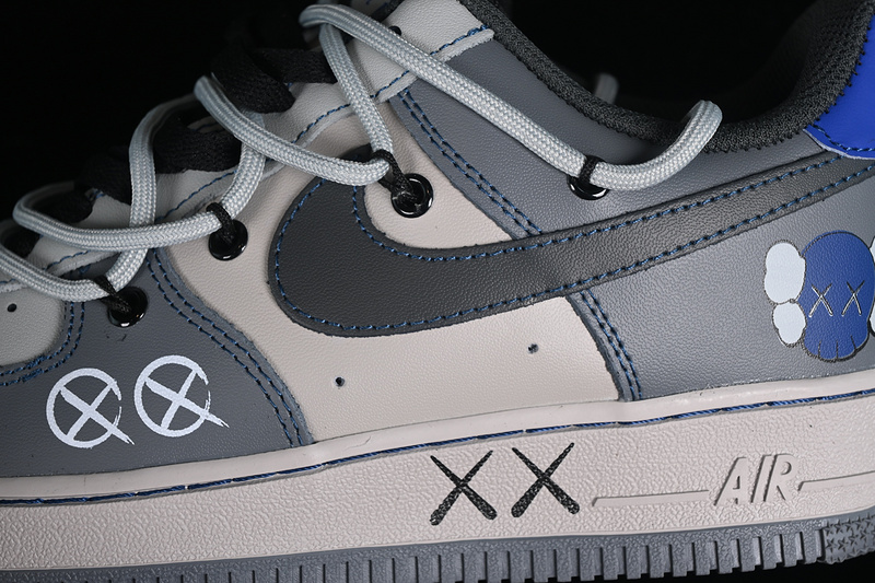 Kaws Nike Air Force 1 '07 Low Grey/Black/Blue 17