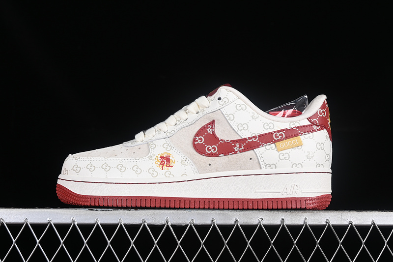 Gucci Nike Air Force 1 '07 Low Grey/White/Red 9