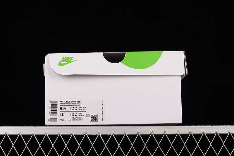 Air Force 1 Low 07 Su19 White/Fluorescent Green-Blue 17