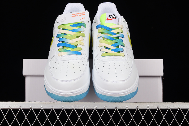 Air Force 1 Low 07 Su19 White/Fluorescent Green-Blue 21