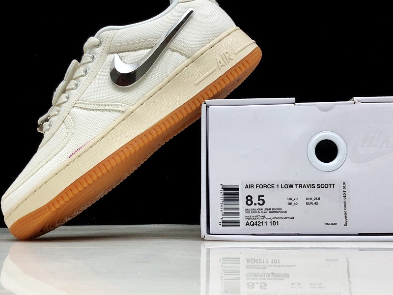 H12 Air Force 1 Low X Travi Scott White/White/Silver 3