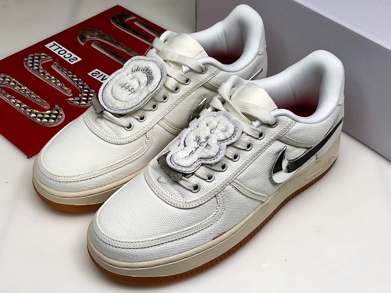 H12 Air Force 1 Low X Travi Scott White/White/Silver 9