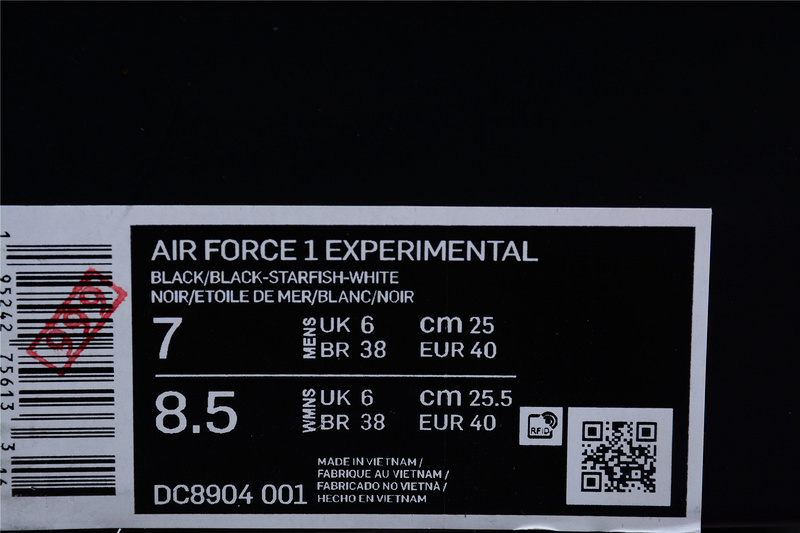 Air Force 1 Experimental Halloween Black/Black/Starfish/White 9