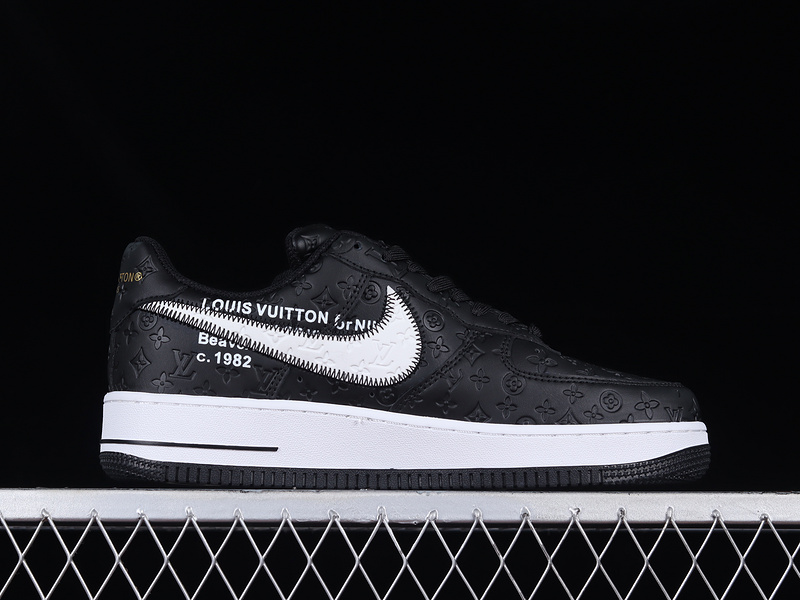 L*V X Air Force 1 Low 07 Black/Black/White 13