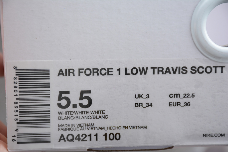 Air Force 1 Low X Travi Scott White/White 19