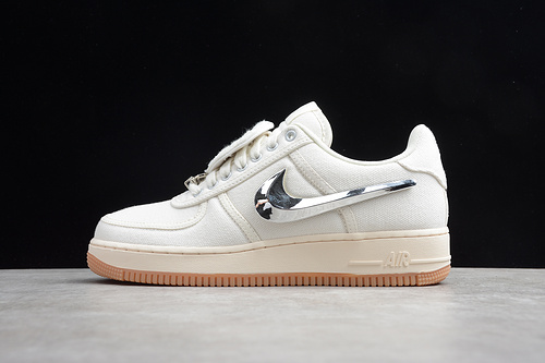 Cy Air Force 1 Low X Travi Scott Sail/Sail-Gum Light Brown 7