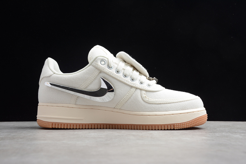 Cy Air Force 1 Low X Travi Scott Sail/Sail-Gum Light Brown 9