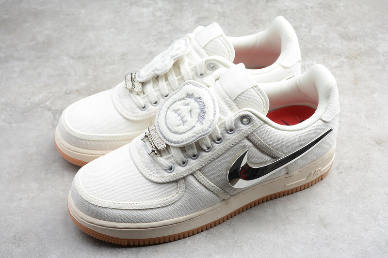 Cy Air Force 1 Low X Travi Scott Sail/Sail-Gum Light Brown 17